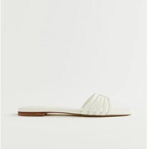 REFORMATION Carmina Lattice Flat White Sandal